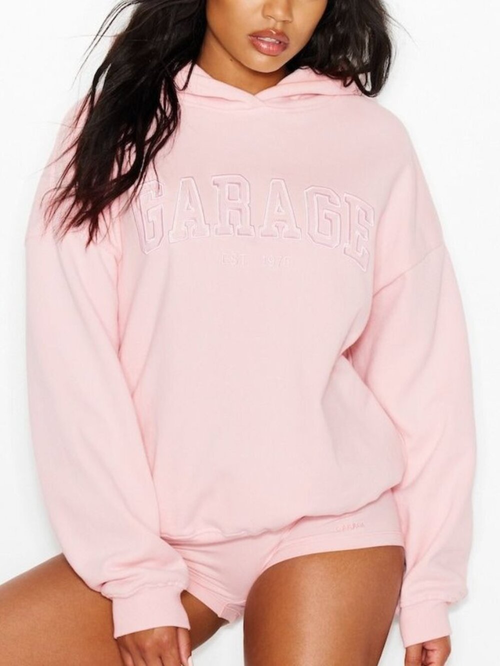 Garage Ultra Fleece Hoodie Pink Wink S/M NWT